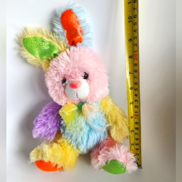 Colorful Easter Plush Bunny Toy Multicolor 11 inch Stuffed Animal - Picture 2 of 2